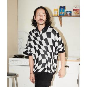 ポロシャツ メンズ ADAMPATEK / skewed check pattern short sleeve knit polo shirts/ルー｜zozo