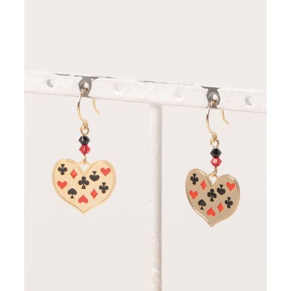 ピアス ハート、トランプ型、ソロバンビーズひっかけピアス 「ACCACC」 レディース
