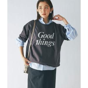 スウェット ルーズ過ぎないサイズ感が魅力/ミニ裏毛半袖ロゴスウェット