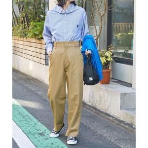 パンツ チノパン ハイウエストセンタープレステーパードチノパンツ