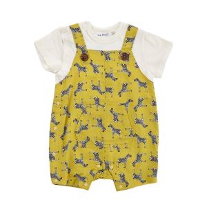 ベビー服 シマウマレイヤードロンパス