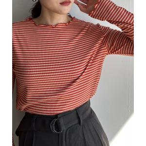 tシャツ Tシャツ ボーダーテレコロングスリーブ　191366 レディース