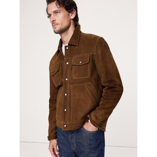 コート ジャケット スエードレザー トラッカージャケット メンズ