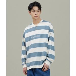 tシャツ A'GEM/9 × .kom「Express Holiday/エクスプレスホリデー」rugby long sleeve/ラグビー ロングスリ