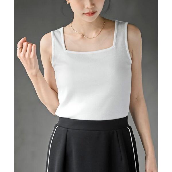タンクトップ ノースリーブ 前後２ＷＡＹテレコタンクトップ レディース