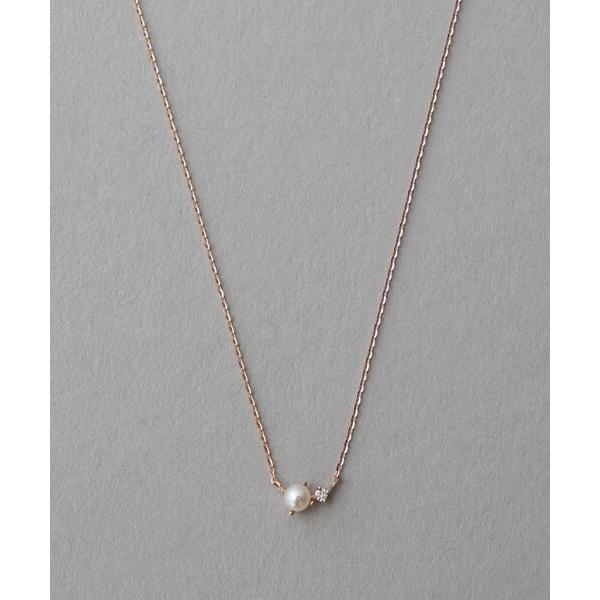 ネックレス K10MPG レイヤー パール/ダイヤモンド ネックレス レディース