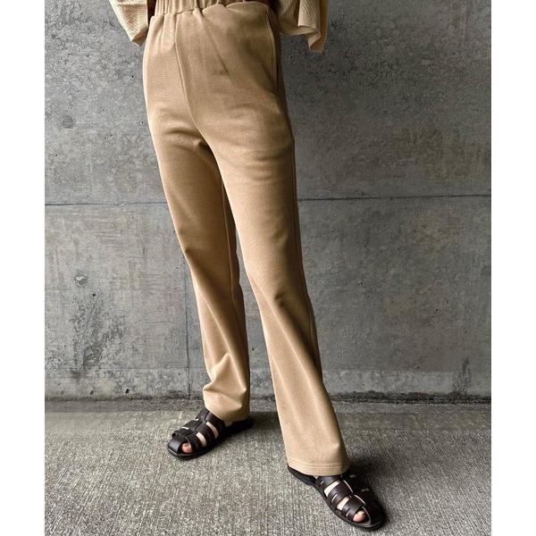 パンツ リブストレートリラックスパンツ レディース