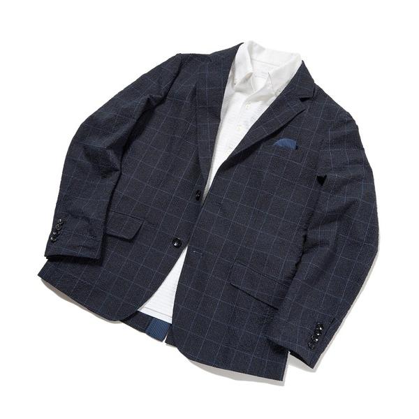 ジャケット テーラードジャケット 「ACTIVE TAILOR」3Dサッカープリントテーラードジャケ...