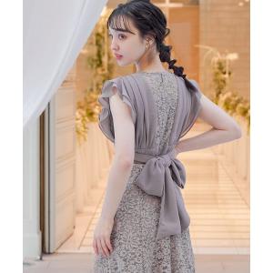 GIRL DRESS FOR NOW ドレス ラッフルカラー総レース フレア