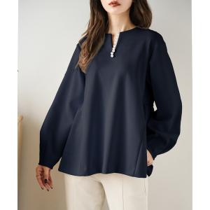 ブラウス シャツ 日本製 パールデザインブラウス レディース