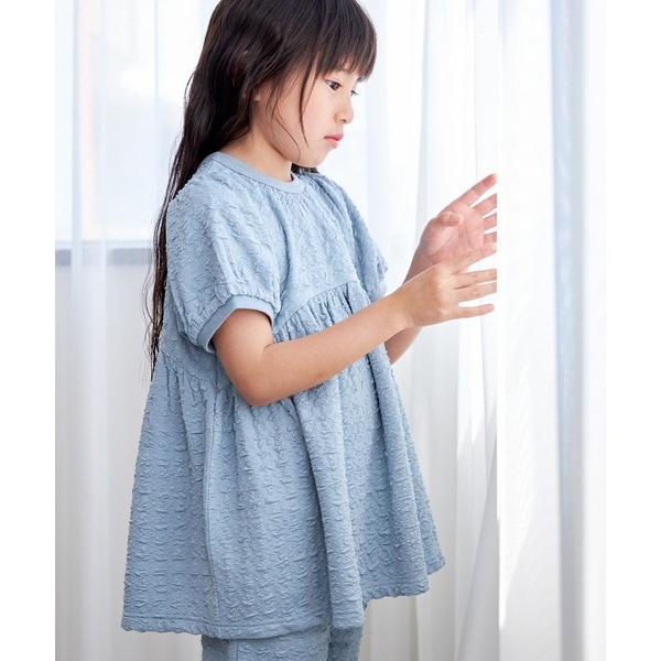 バックリボンジャガードチュニック80〜140cm キッズ 子供服 女の子