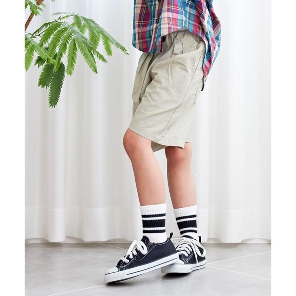 パンツ スーパーストレッチ5.5分丈タックパンツ80〜140cm キッズ 子供服 男の子 女の子