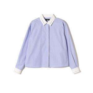 シャツ ブラウス レディース Primary NavyLabel:「手洗い可能」クレリック レース シャツ｜zozo