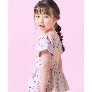 水着 ナチュラル花柄バックリボンワンピース水着_UVカット