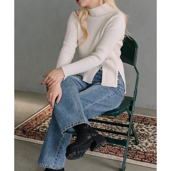 ニット セーター side slit rib knit/サイドスリットリブニット レディース
