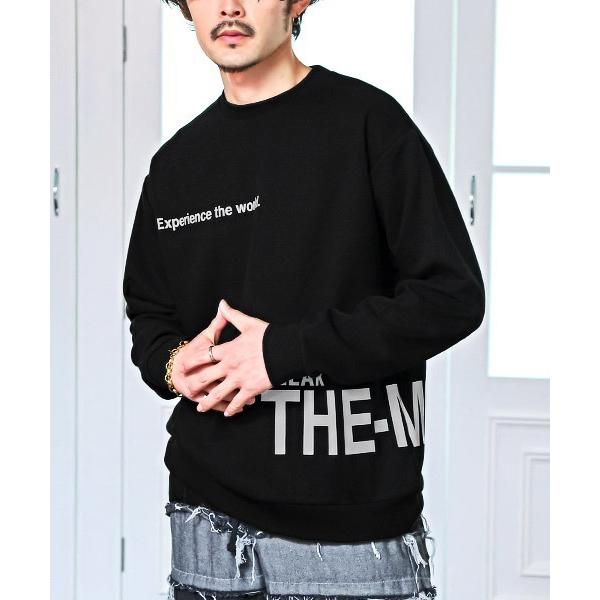 トレーナー スウェット 光沢ロゴプリントトレーナー メンズ