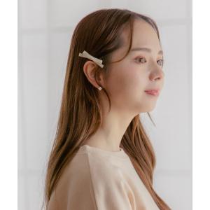 ヘアピン レディース サテンリボンクリップ