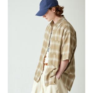シャツ オーバーサイズ スモーキーオンブレチェック レギュラーカラーS/Sシャツ EMMA CLOTHES メンズ