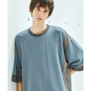 tシャツ ドレープポンチ コンビカラー ルーズS/Sカットソー EMMA CLOTHES 2023SS メンズ