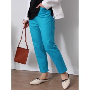 パンツ 「L〜5L 大きいサイズ」 ストレッチ クロップド丈 カラー スキニー パンツの商品画像