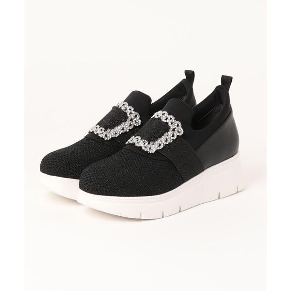 スニーカー ビジューモチーフスリッポンスニーカー レディース