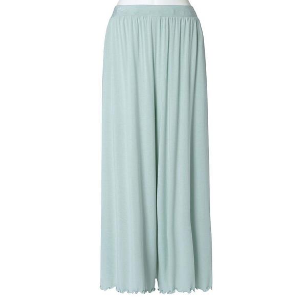 ワイドパンツ パンツ キッドブルー -23レーヨンベア天 -くるぶし丈ボトムス -KRUP622 -...