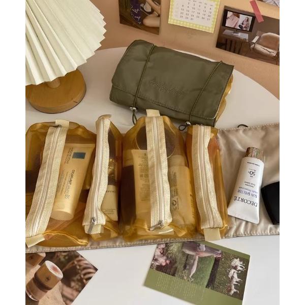 収納 大容量折り畳み収納トラベルコスメポーチ