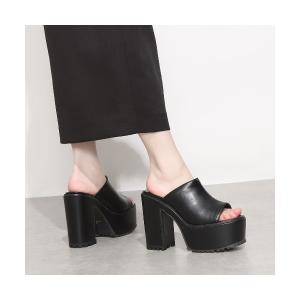 サンダル Mafmof(マフモフ)13cmヒール厚底ユニットソールミュールサンダル レディース