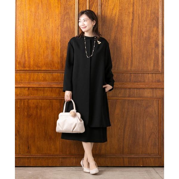 セットアップ ロングジャケット×セットアップ風ワンピース レディース