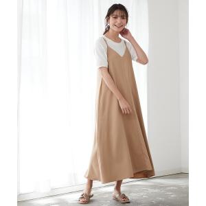 ワンピース 大きいサイズ　落ち感を楽しむゆるやかAラインキャミソールワンピース