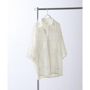 シャツ ルーズシルエット レース シアーシャツ/レース シアー ルーズ ハーフスリーブ 半袖 シャツ メンズ レディース