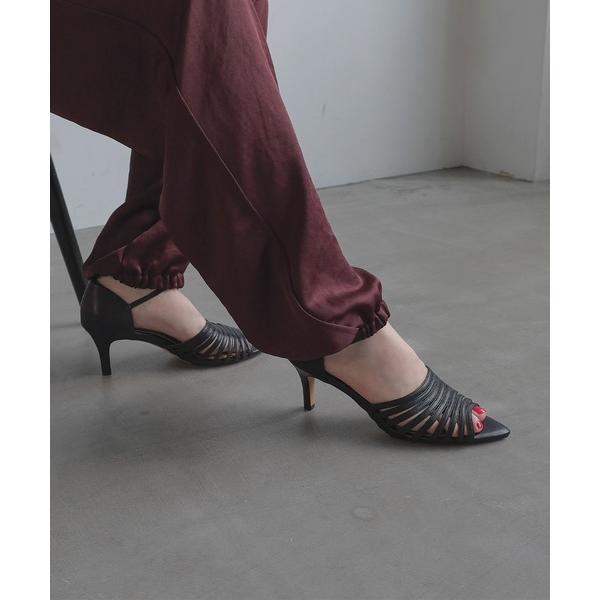 サンダル ポインテッドストラップヒールサンダル レディース