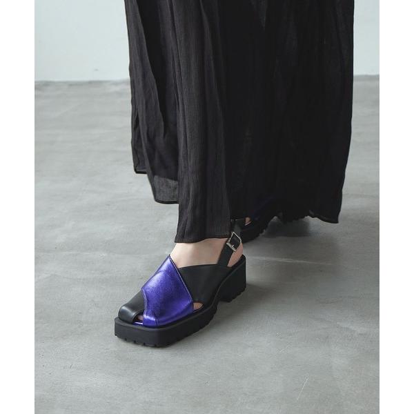 サンダル スクエアクロスバックベルトサンダル レディース