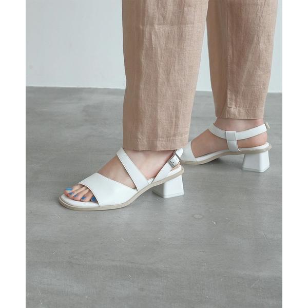 サンダル アシンメトリーチャンキーサンダル レディース