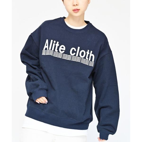 トレーナー スウェット ビッグサイズ　メンズサイズ　ALITECLOTHロゴプリントトレーナー レデ...