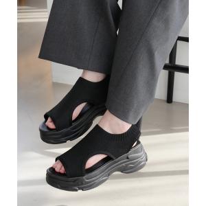 サンダル 厚底ニットサンダル/スポーツサンダル レディース