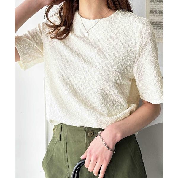 ブラウス シャツ ふくれジャカードテクスチャーブラウス レディース