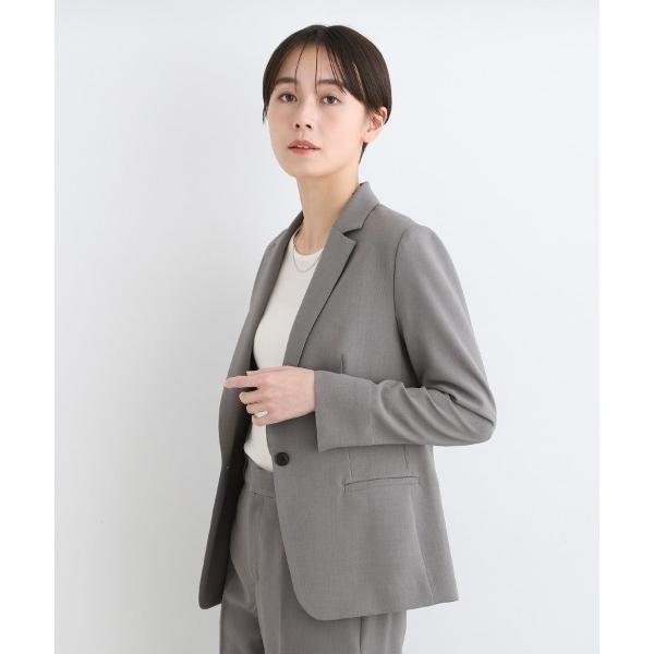 スーツ 「定番スーツ／UVケア／洗える」ウール調テーラードジャケット レディース
