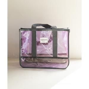 トートバッグ バッグ カラー配色ビニールプールバッグ