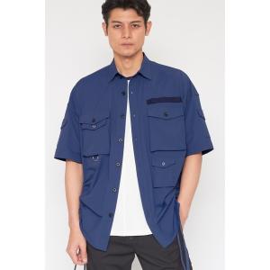 Aloha Blossom◇半袖シャツ/44/レーヨン/NVY/フラミンゴ/オープン