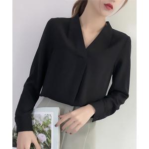 ブラウス シャツ 胸元タックシャツブラウス レディース