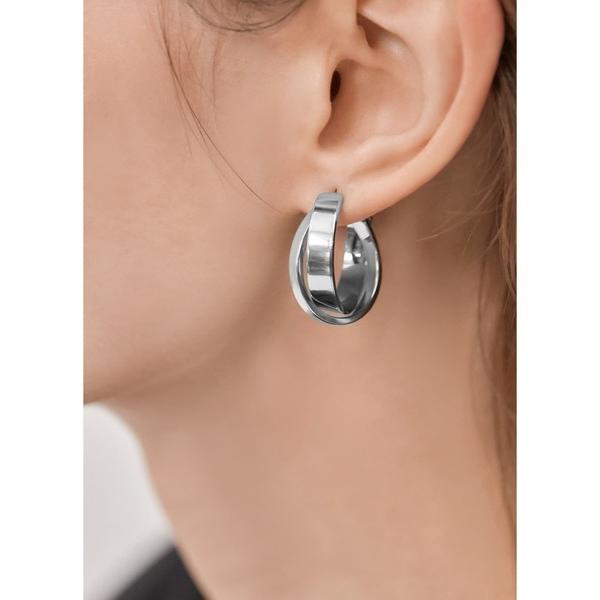 ピアス スライドダブルフープピアス レディース