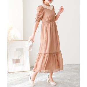 ERADIE（エラディエ） ワンピース Shoulder Ribbon Satin Drape one