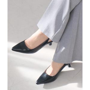 パンプス ポインテッドトゥバックストラップミュール/パンプス