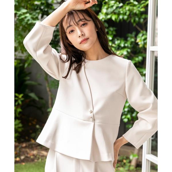 パンツドレス 「kaene」ハイストレッチブラウス+パンツ（2点セット）セットアップスーツ/卒業式ス...