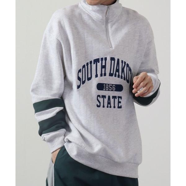 トレーナー スウェット 針抜きスウェット ハーフZIPトレーナー メンズ レディース