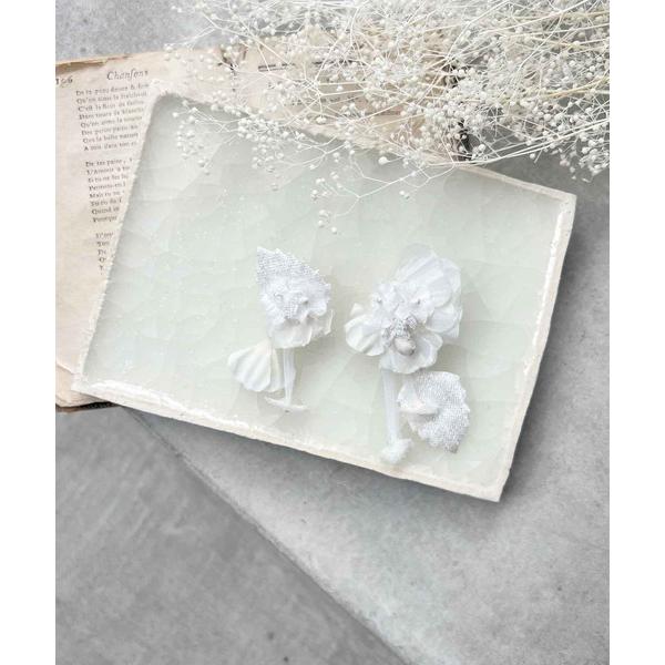 ピアス 卒園式 卒業式 リーフとスイートピーのピアス レディース