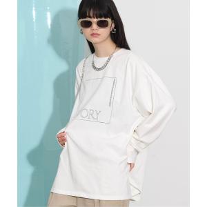 tシャツ Tシャツ IVORY”ボックスロゴロングスリーブTシャツ