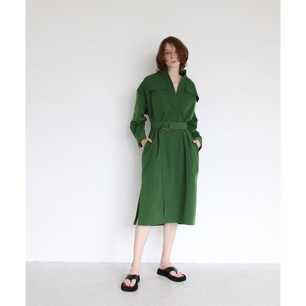 ワンピース taslan twill belted dress(タスランツイルベルトワンピース)