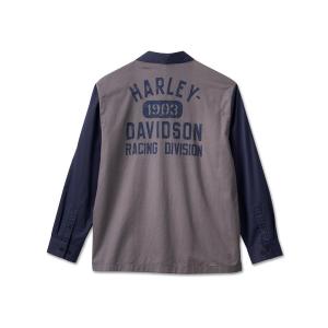 シャツ レーシングカラーブロックシャツ メンズ